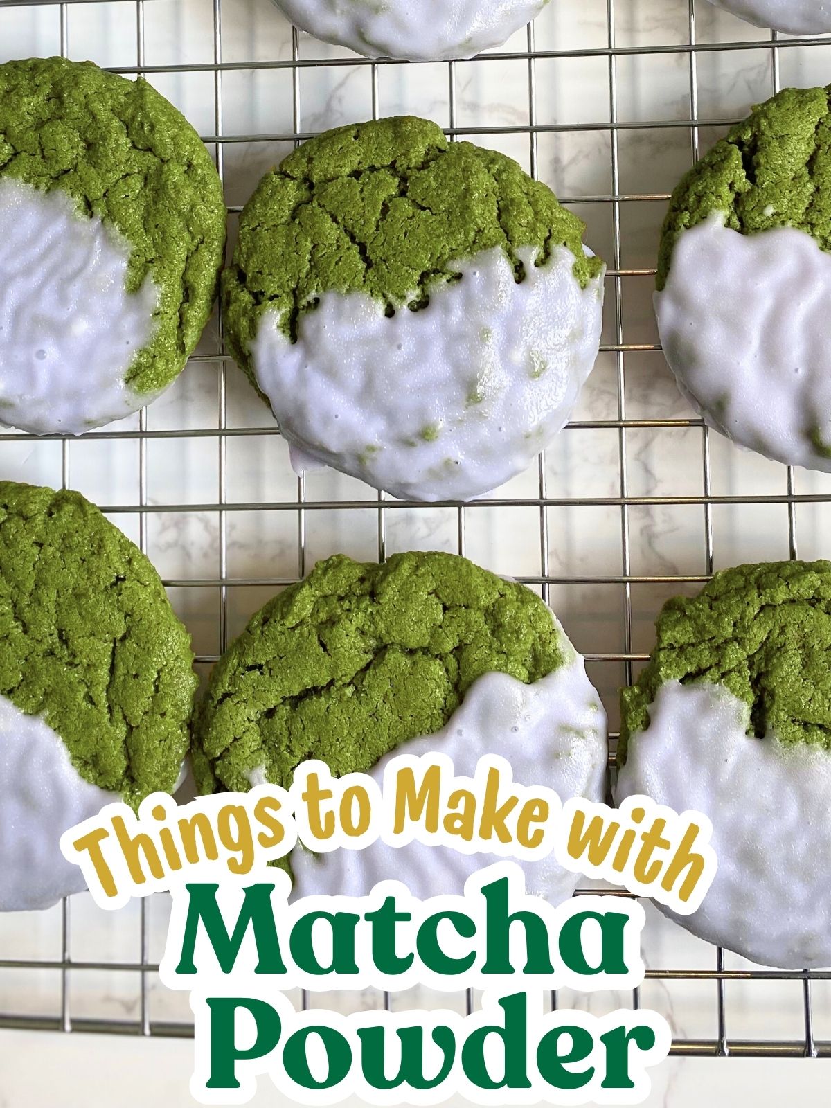 lavender dipped matcha cookies