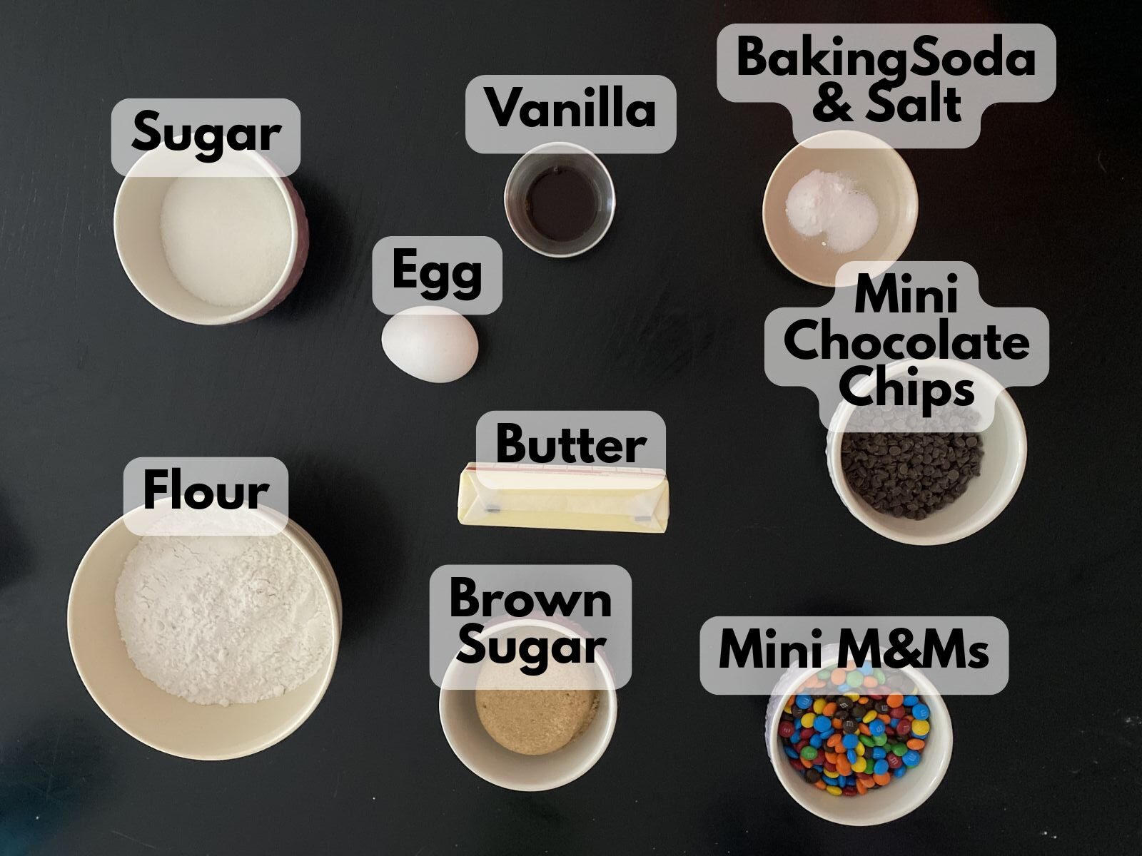 mini M&M cookie cups ingredients