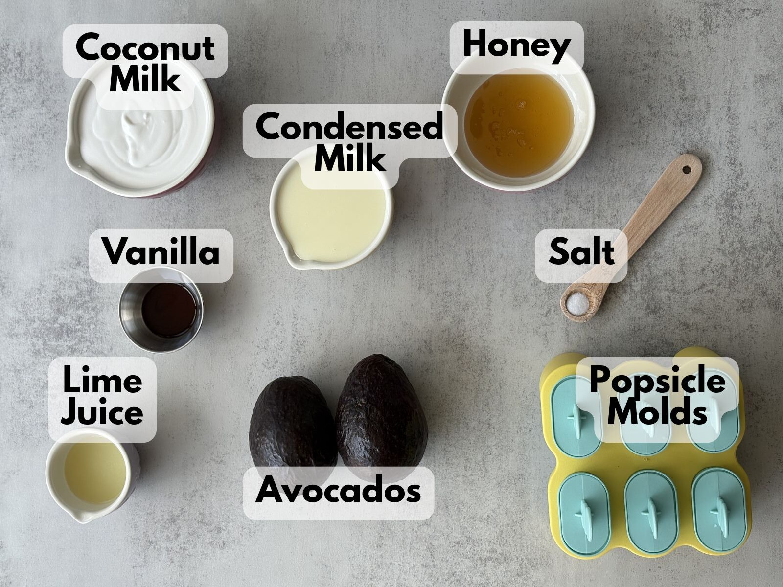 avocado paletas ingredients