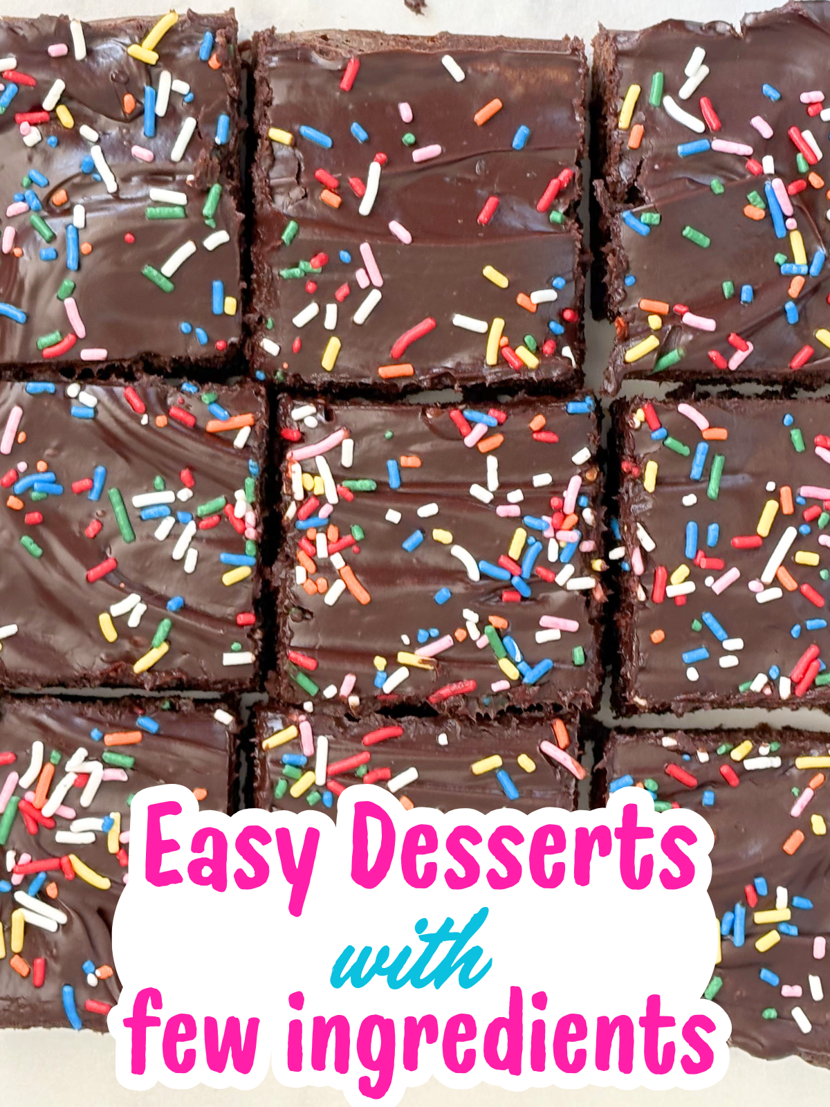 brownies with ganache and sprinkles