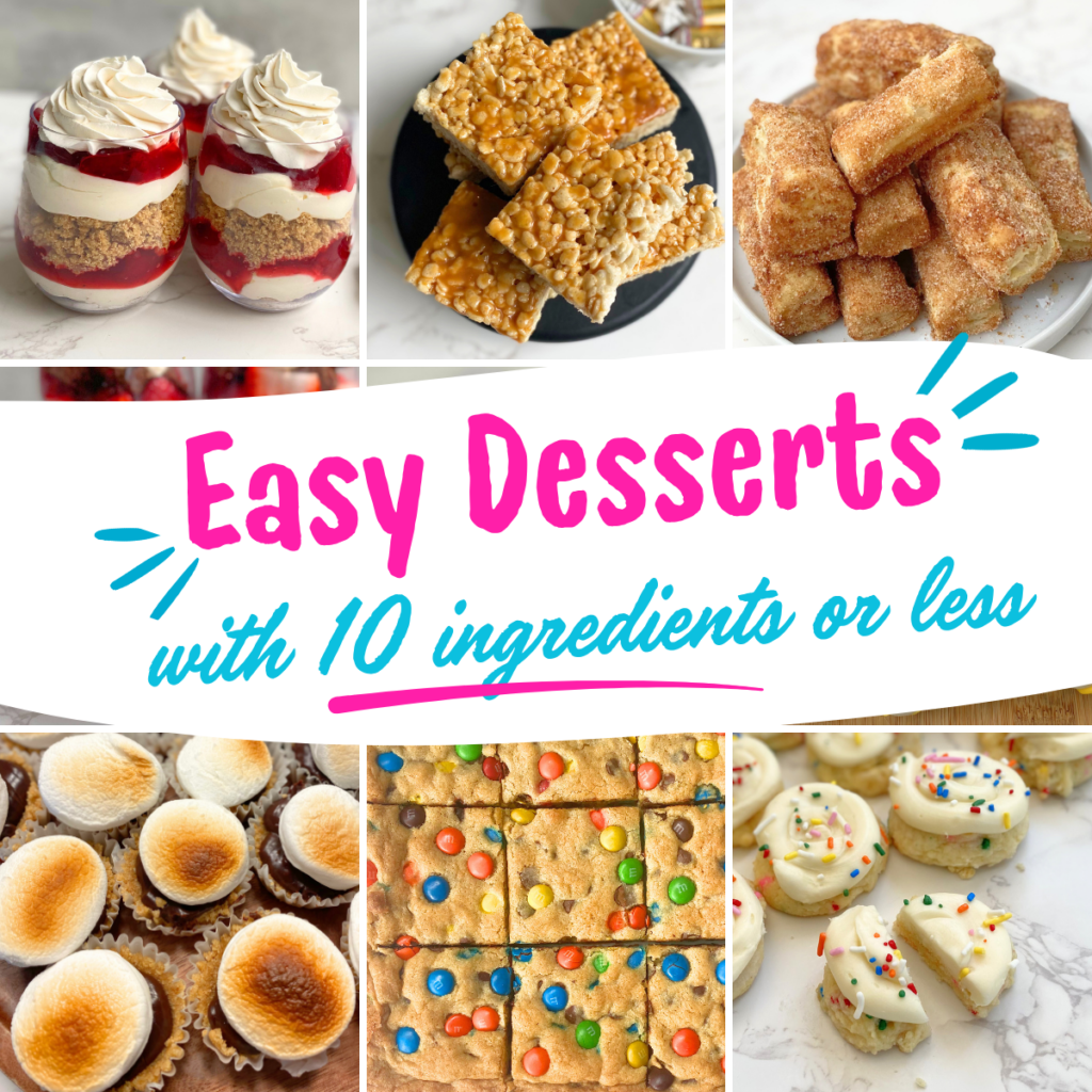 easy desserts with few ingredients collage