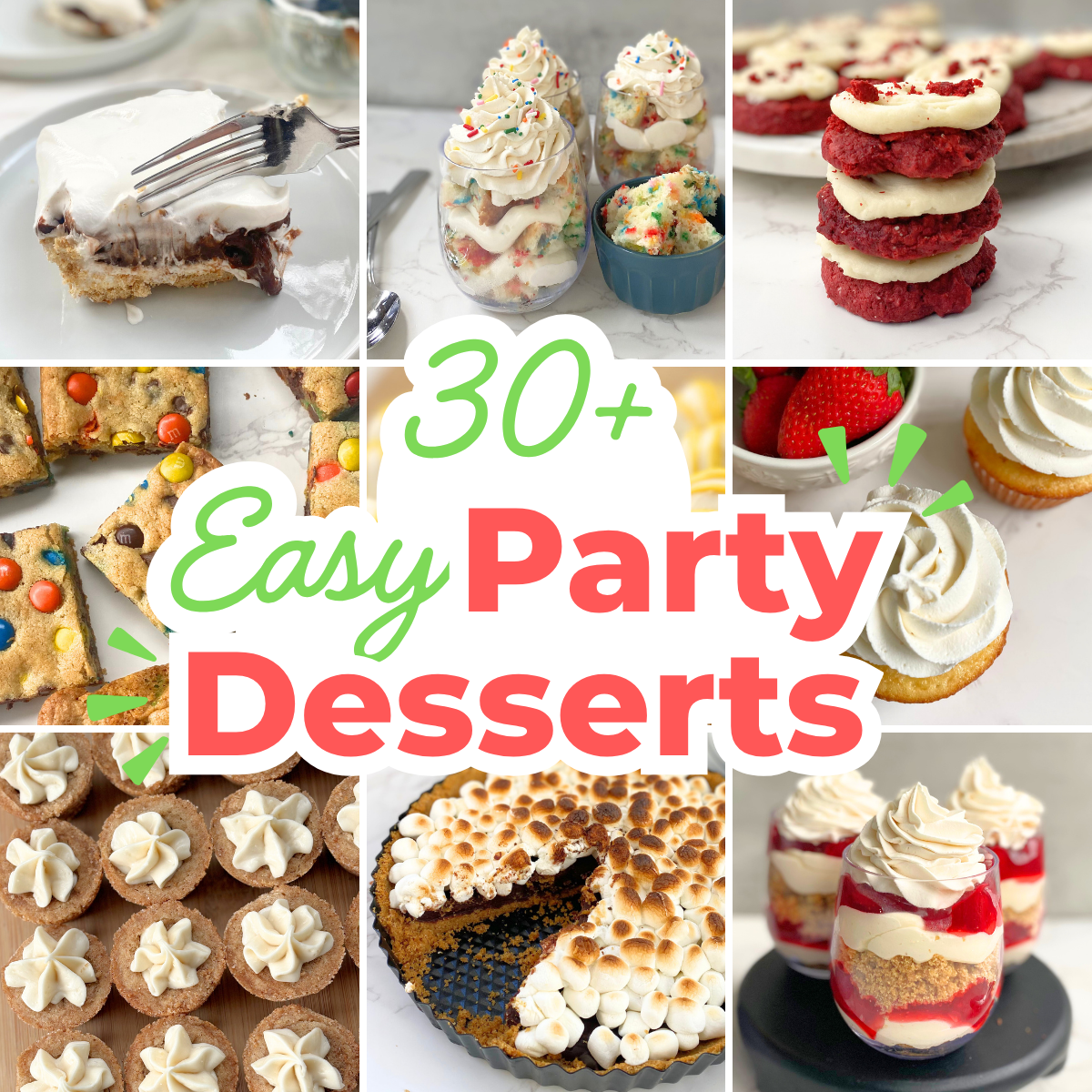 easy party desserts collage