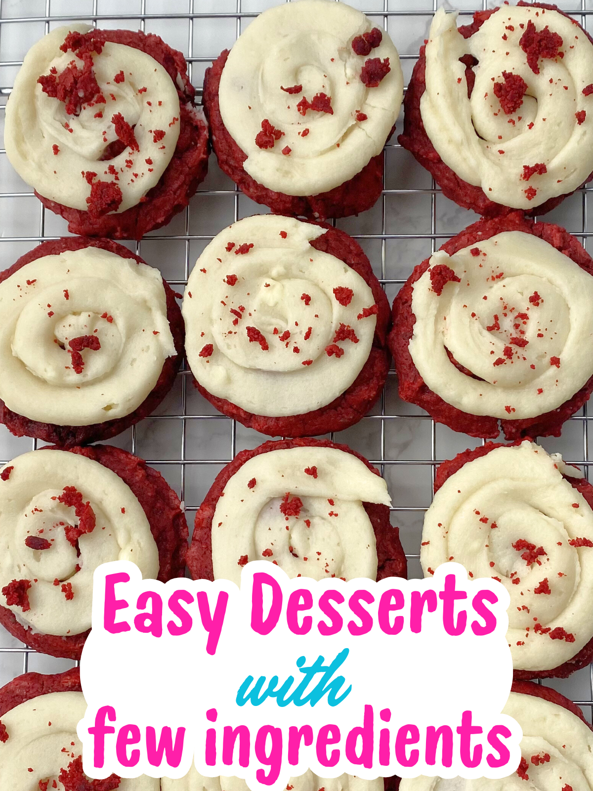 frosted red velvet cake mix cookies