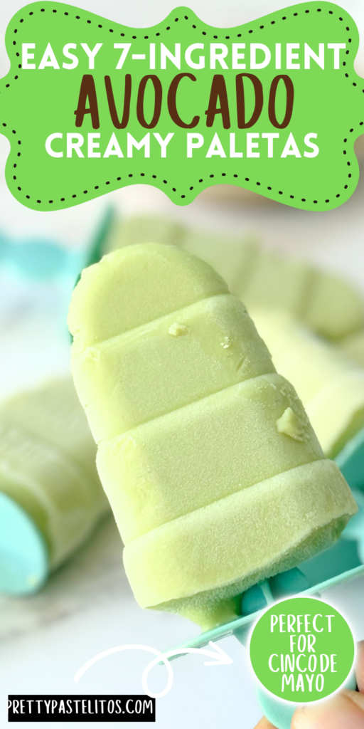 Creamy Avocado Paletas bring a fun, festive twist to Cinco de Mayo party food with avocado, lime, and a hint of sweetness in every bite. These handheld paletas are easy to serve, colorful, and ideal for a Mexican fiesta dessert. menu for cinco de mayo, cinco de mayo party food easy, cinco de mayo potluck ideas, Mexican fiesta party food