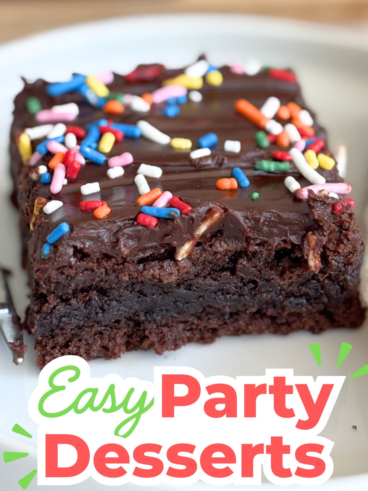 brownies with ganache and sprinkles