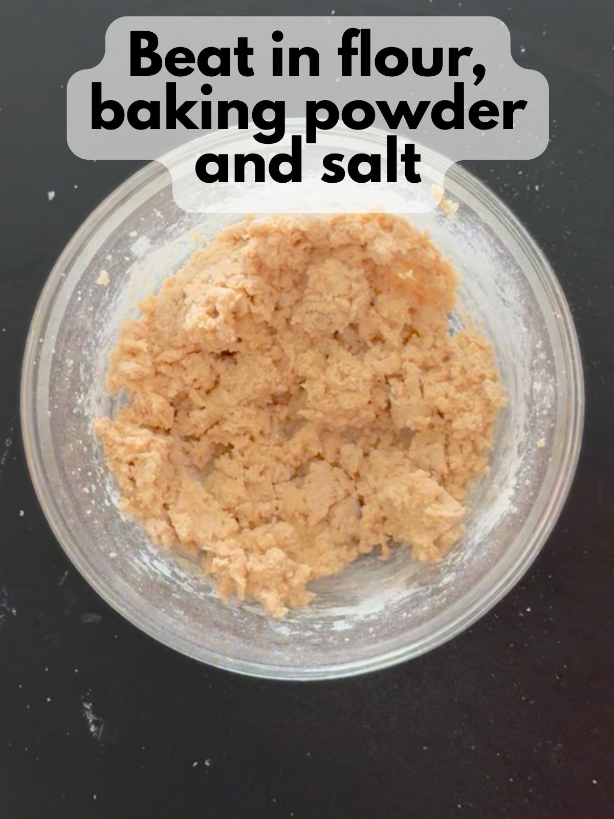 dry ingredients mixed with wet ingredients