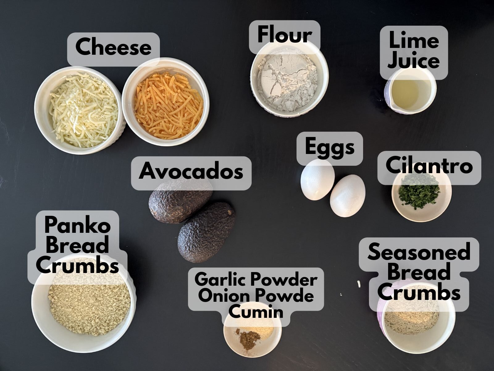 avocado and cheese fritters ingredients