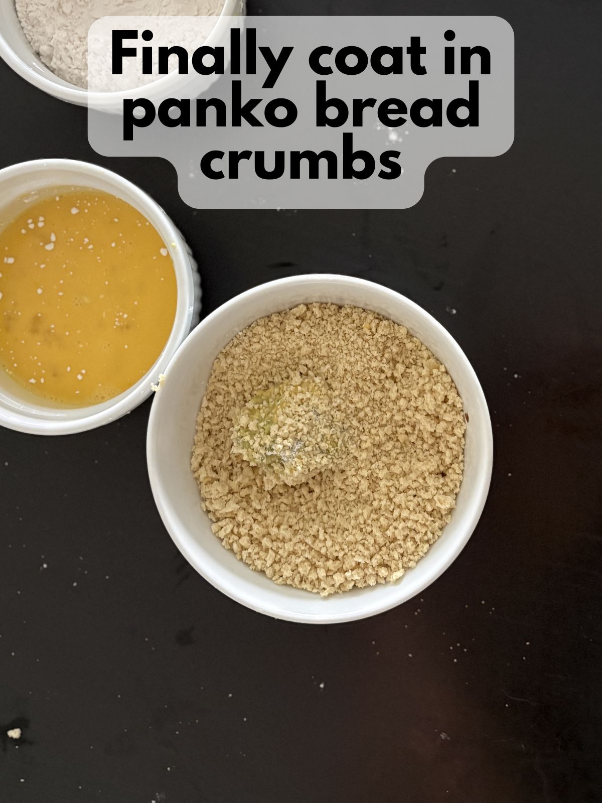 avocado and cheese fritter rolled in panko bread crumbs