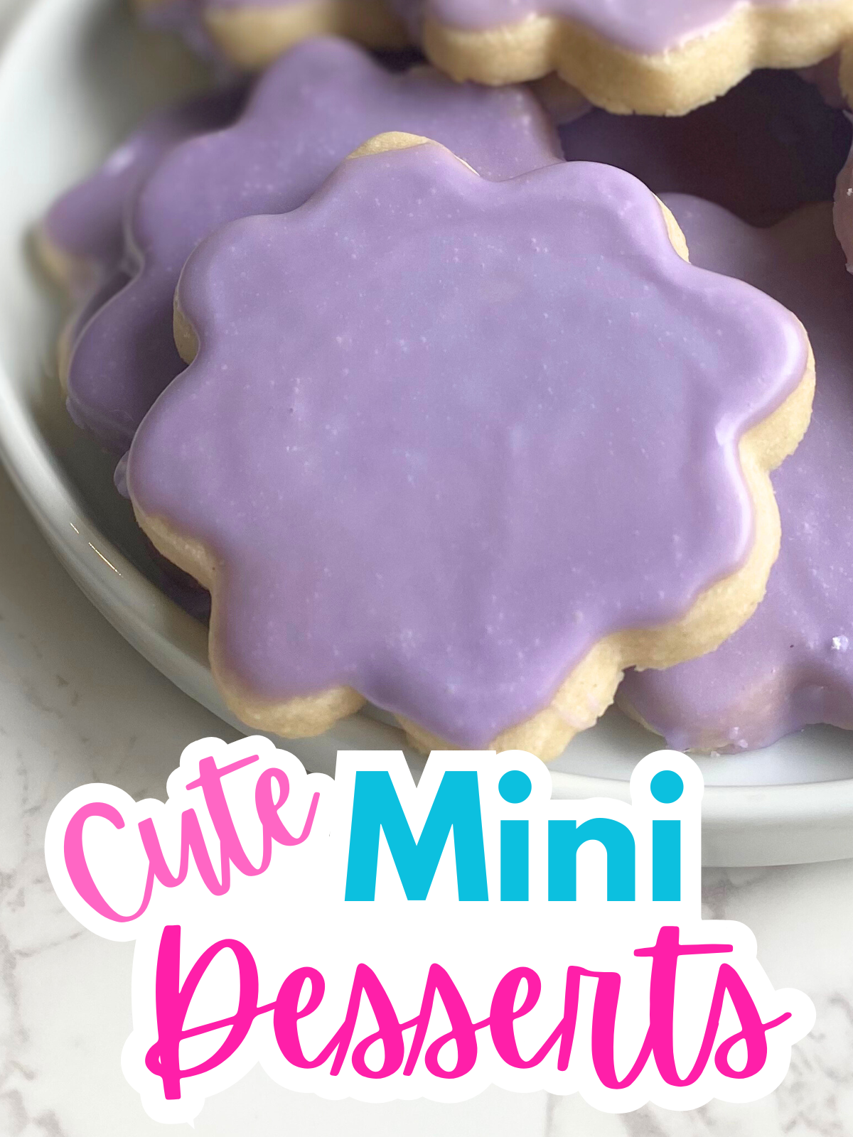 lemon shortbread cookies with lavender glaze