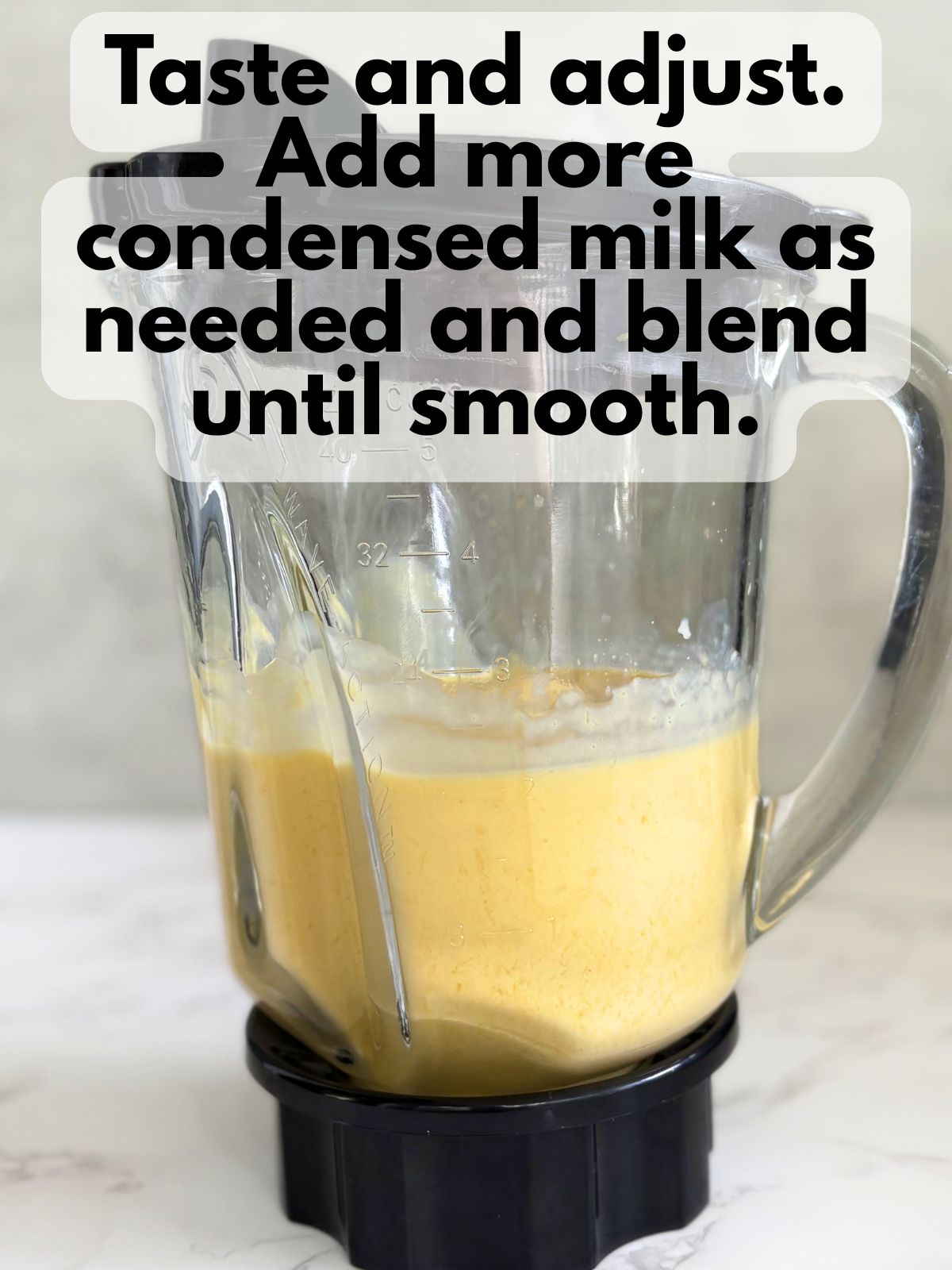 mango paleta mixture in a blender