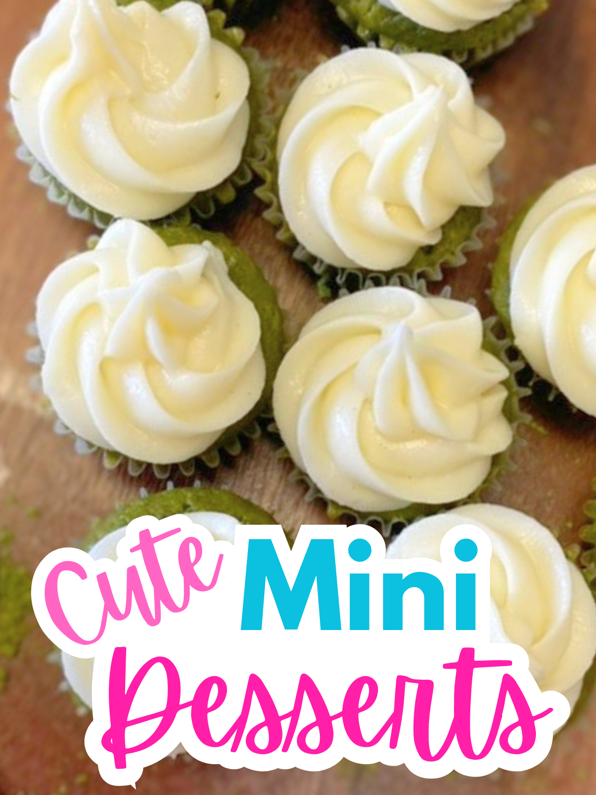 mini matcha cupcakes