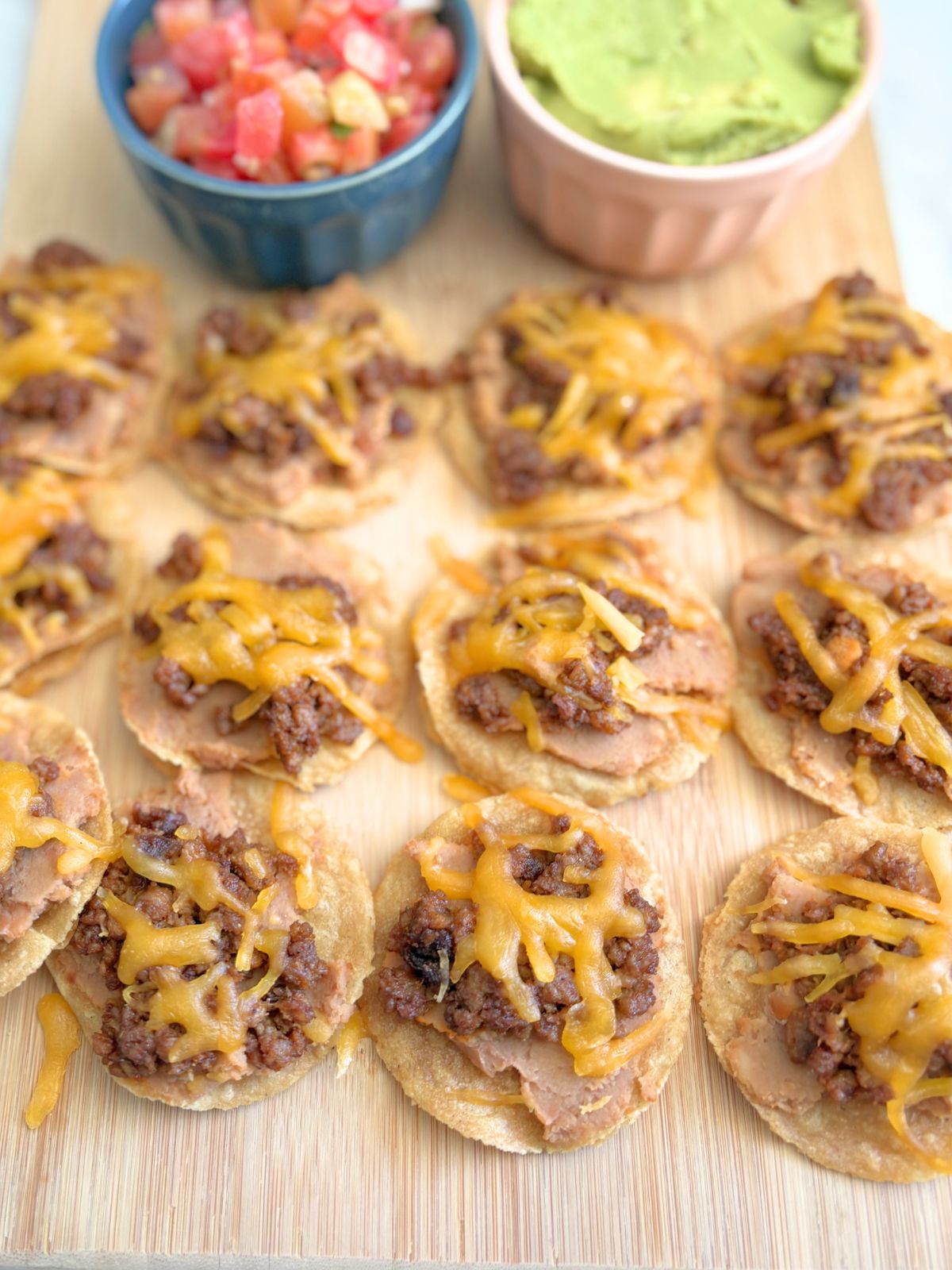 mini tostadas on a platter