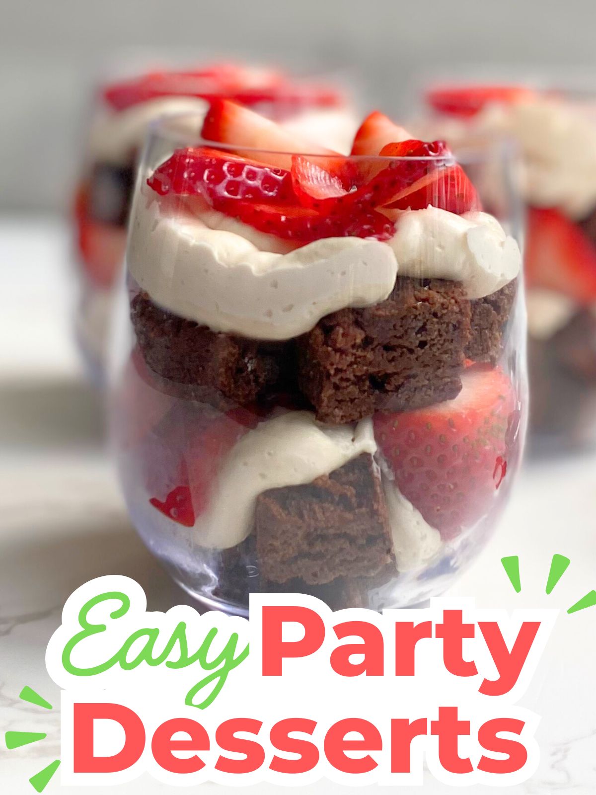 strawberry brownie parfaits
