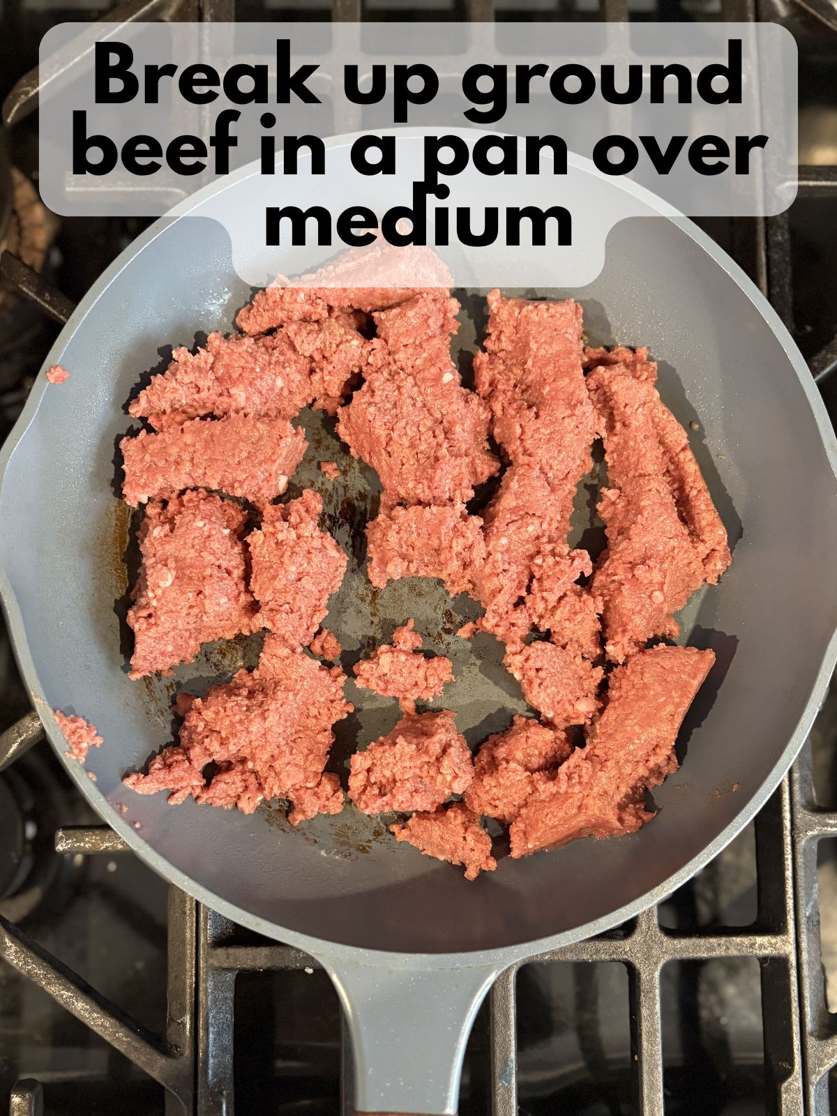ground beef in a pan