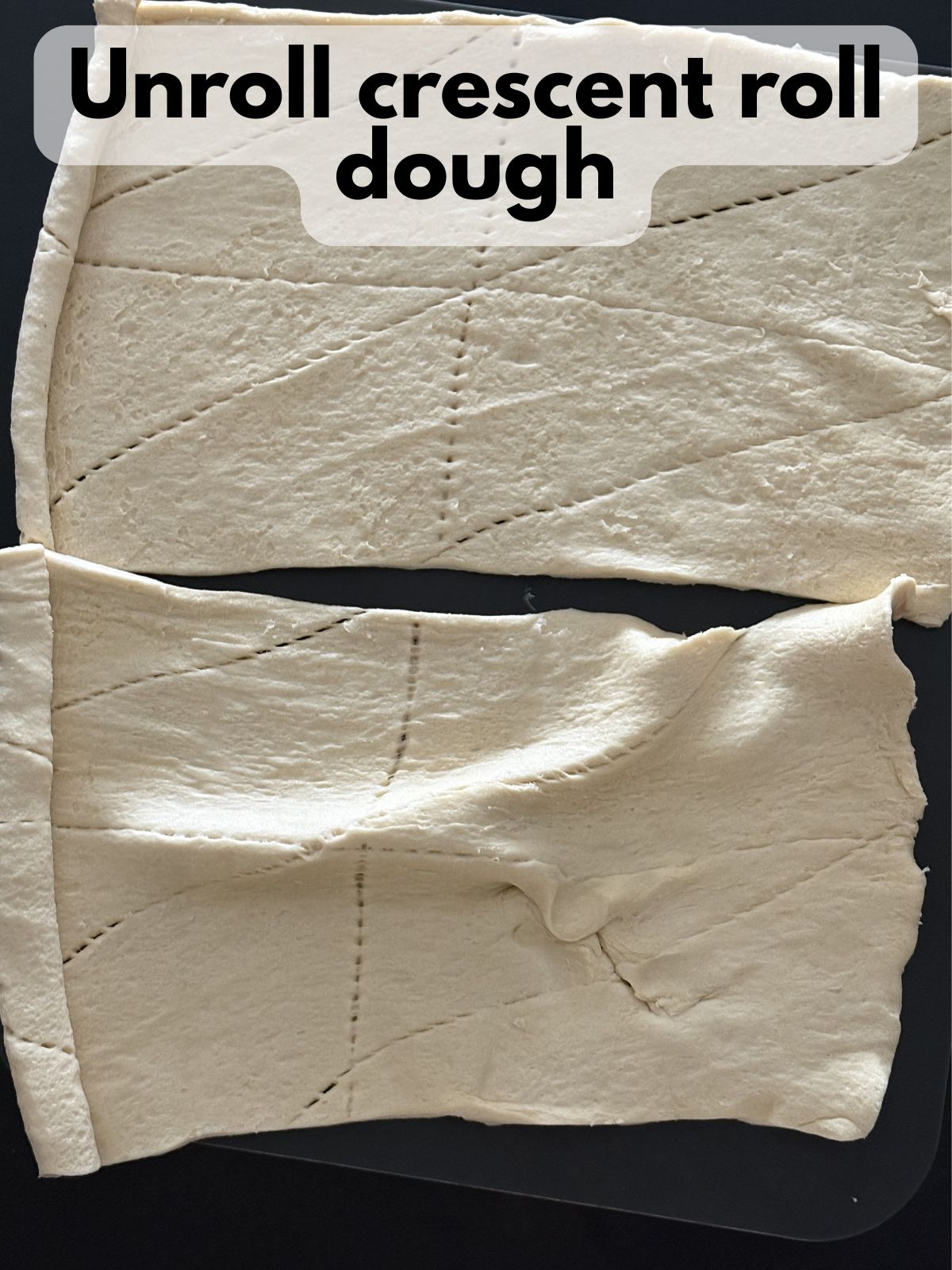 two tubes of crescent rolls unrolled