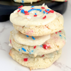 4th of July Frosted Cake Mix Cookies
