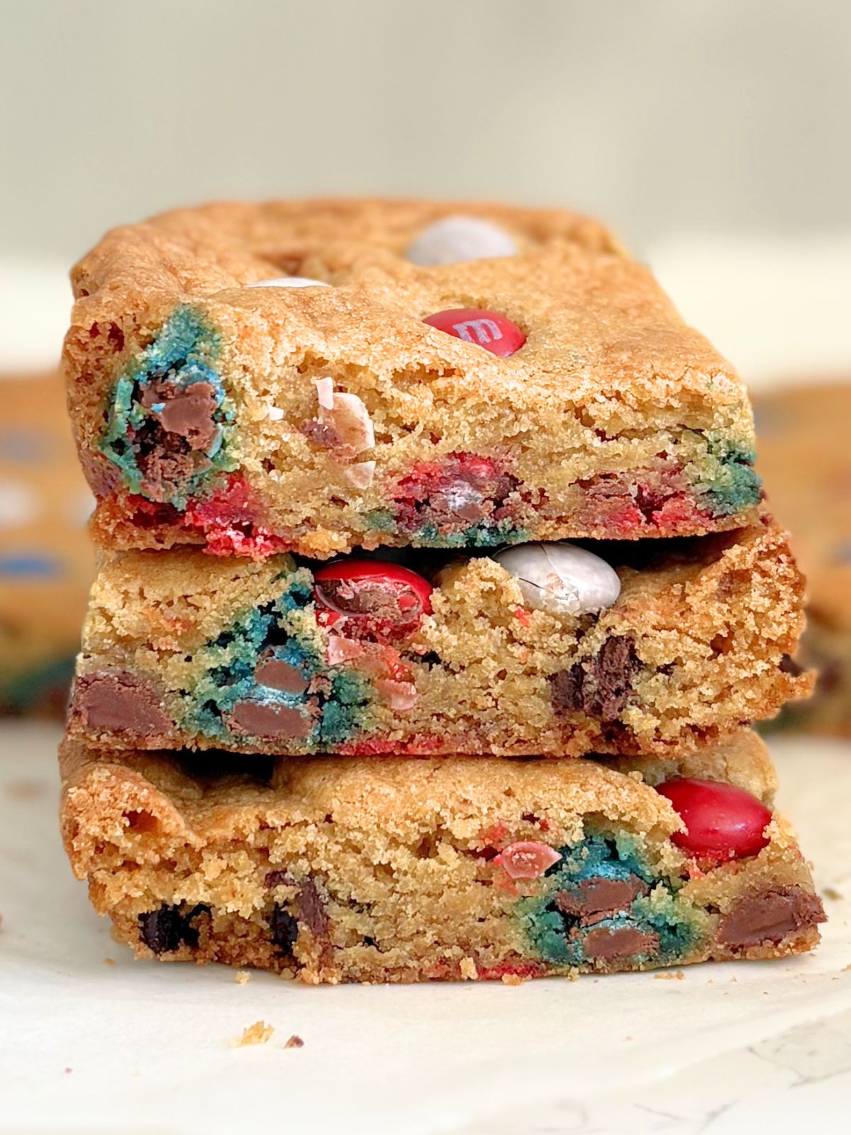 4th of July M&M cookie bars