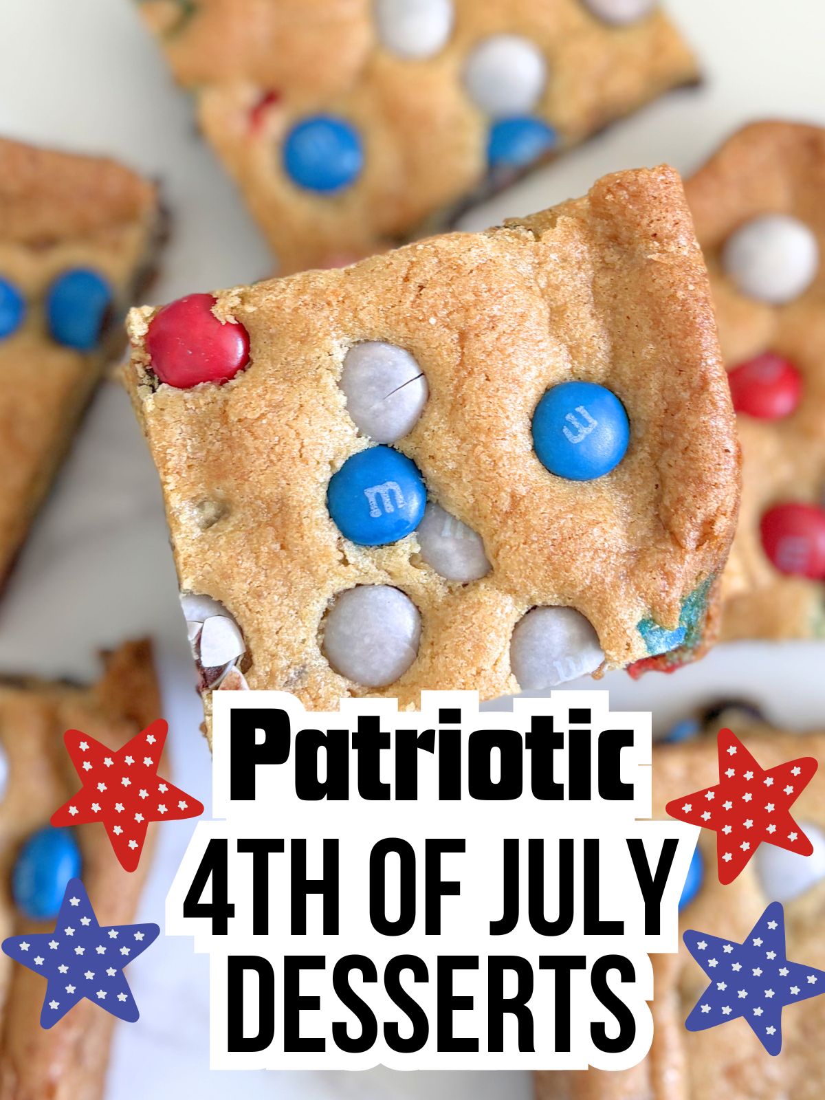 4th of July M&M cookie bars