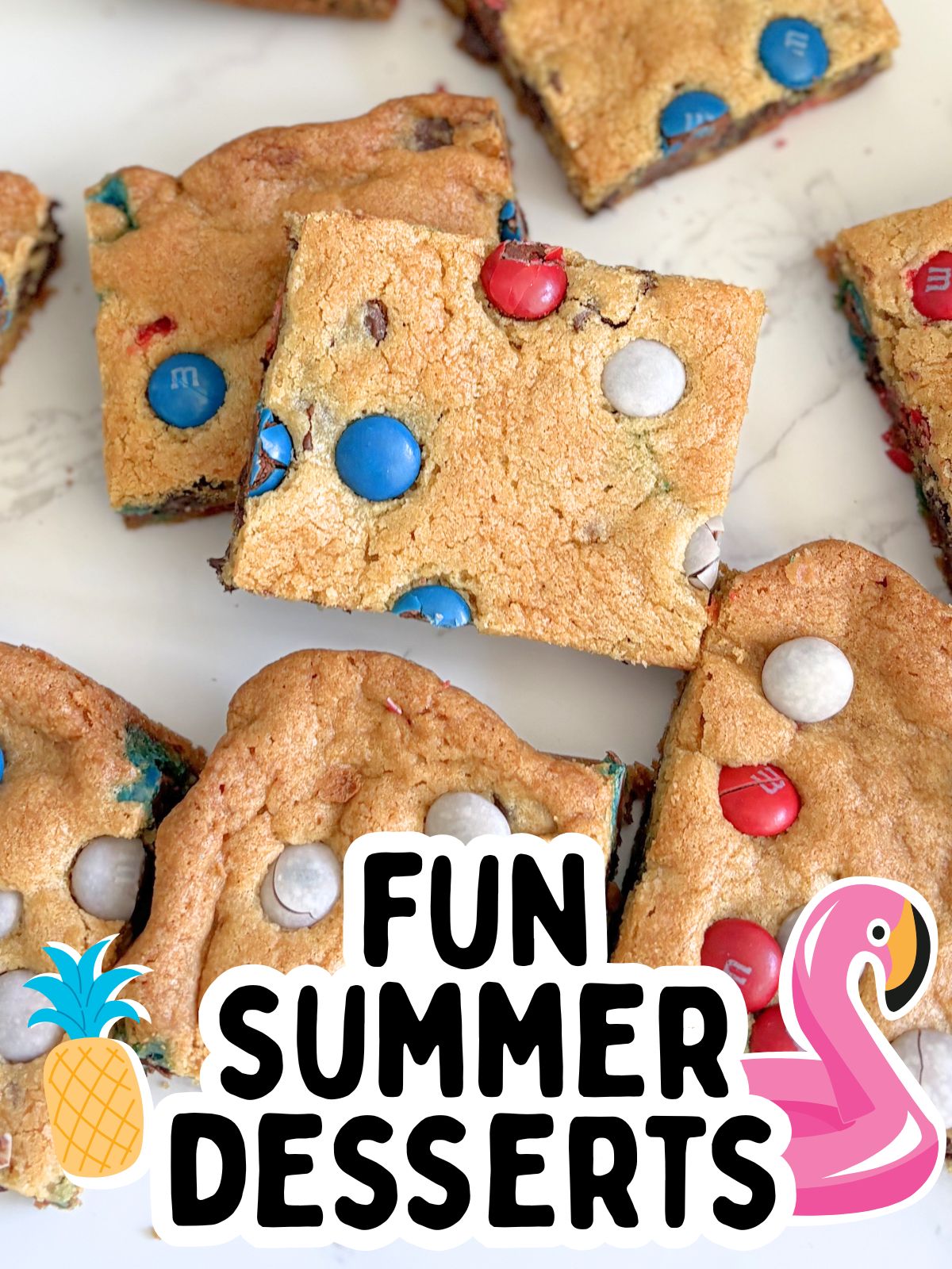 4th of July M&M cookie bars