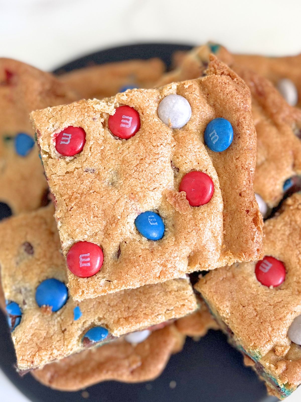4th of July M&M cookie bars