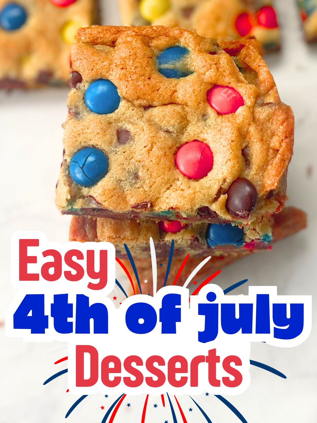 4th of July M&M cookie bars