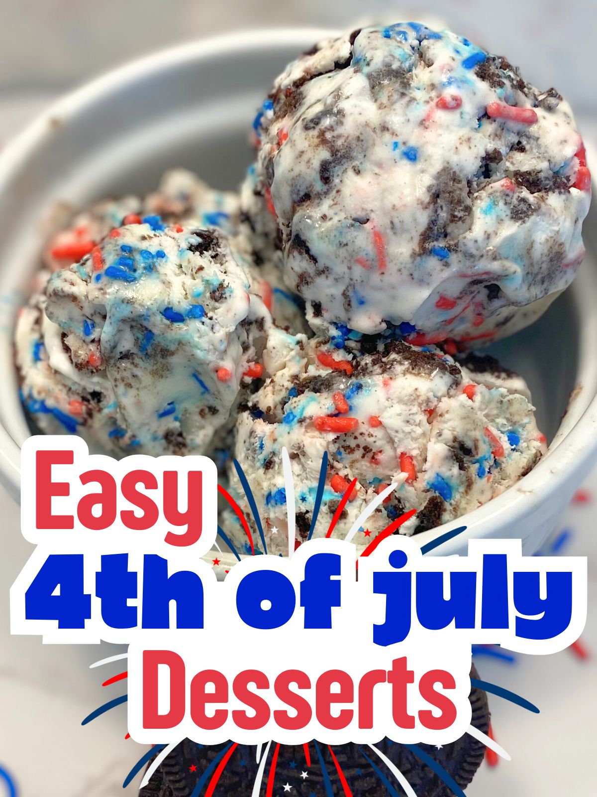 4th of July Oreo ice cream