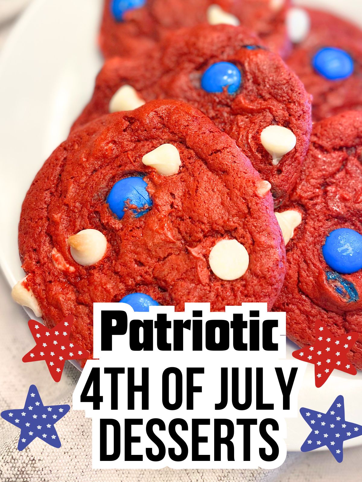 4th of July red velvet cookies