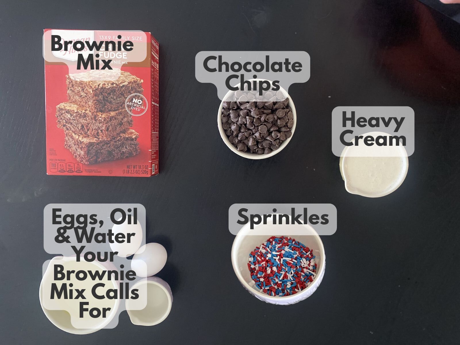 4th of July brownie ingredients