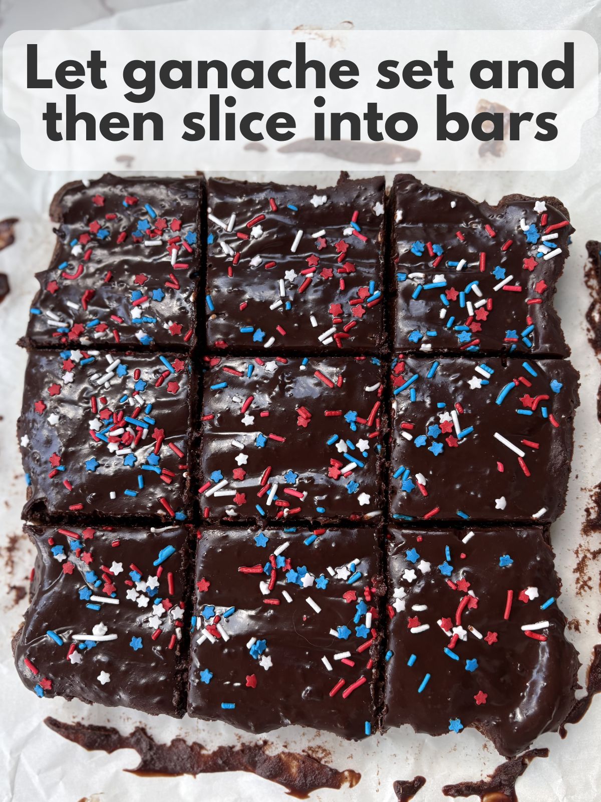 4th of July brownies sliced into bars