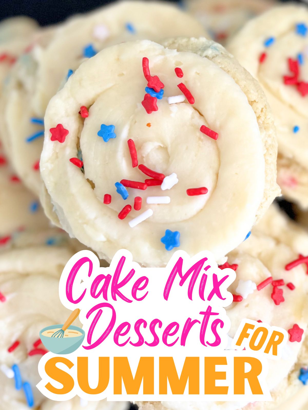 4th of July cake mix cookies