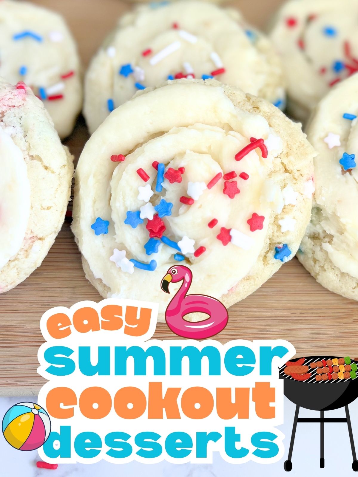 4th of July cake mix cookies