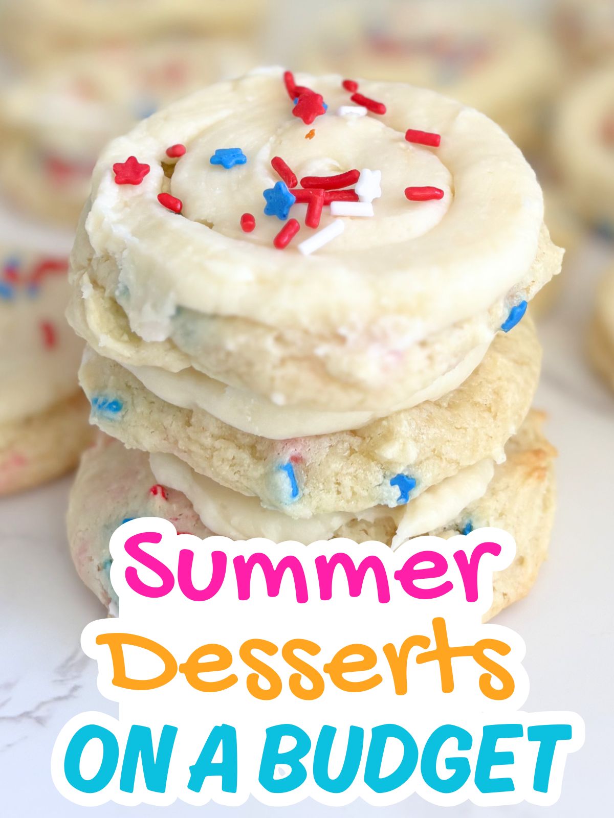 frosted 4th of July cake mix cookies