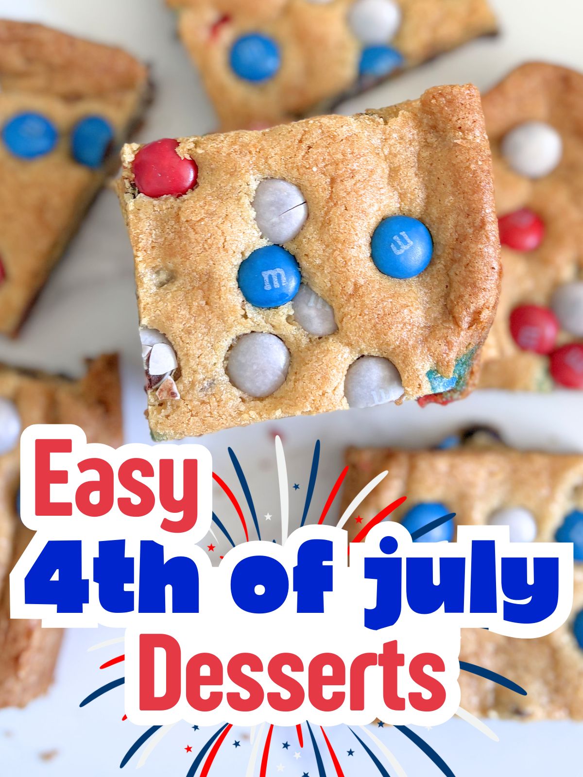 4th of July M&M Cookie bars