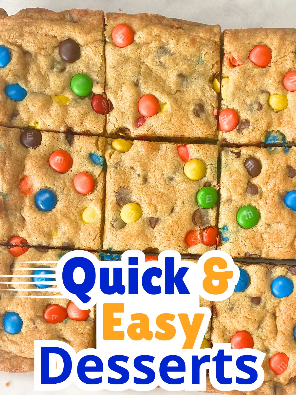 M&M cookie bars