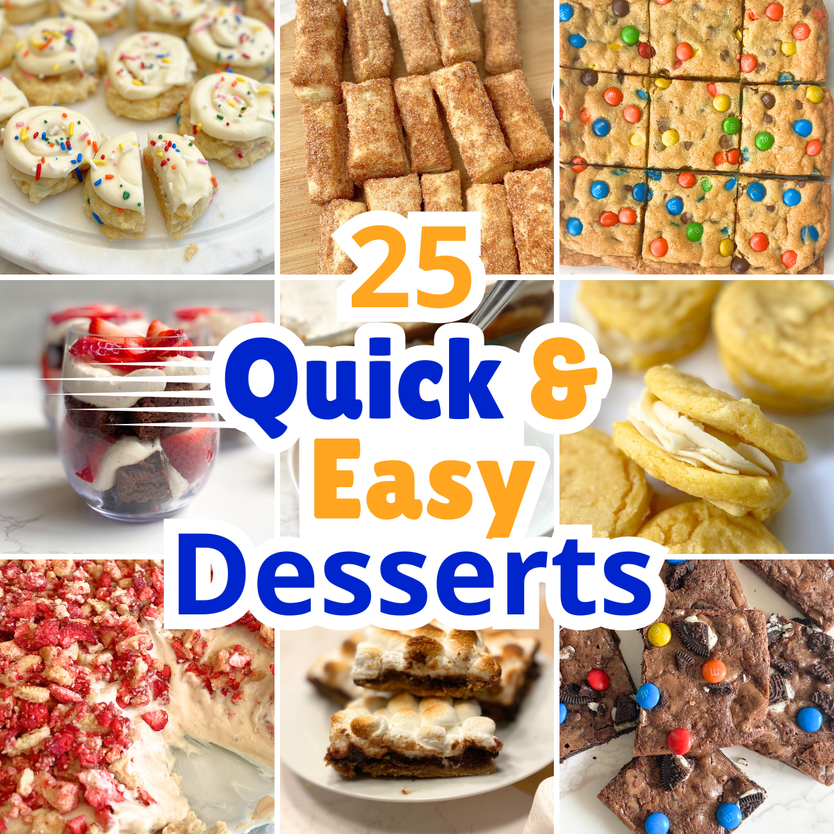 quick and easy desserts collage