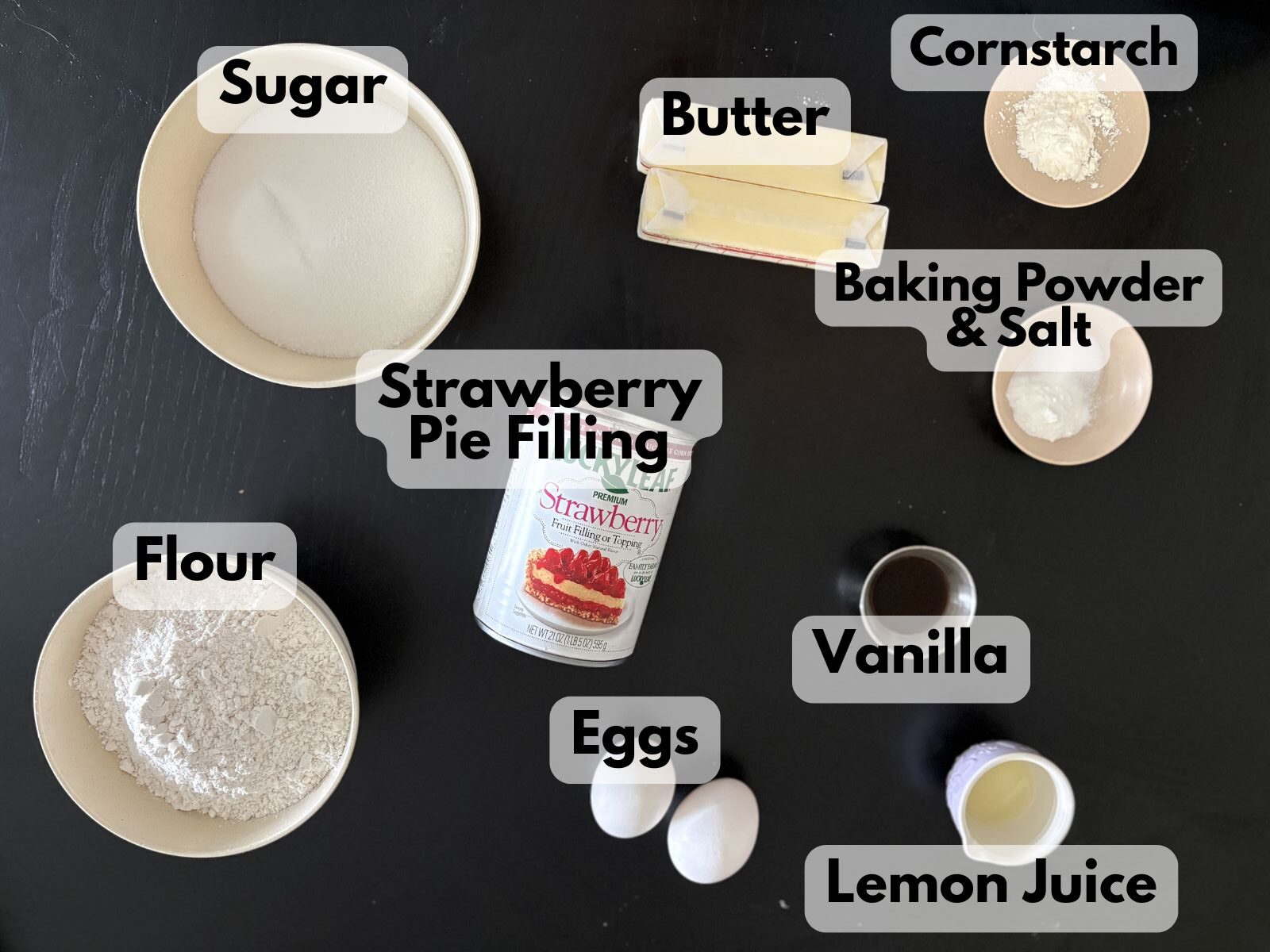 strawberry pie cookie bars ingredients