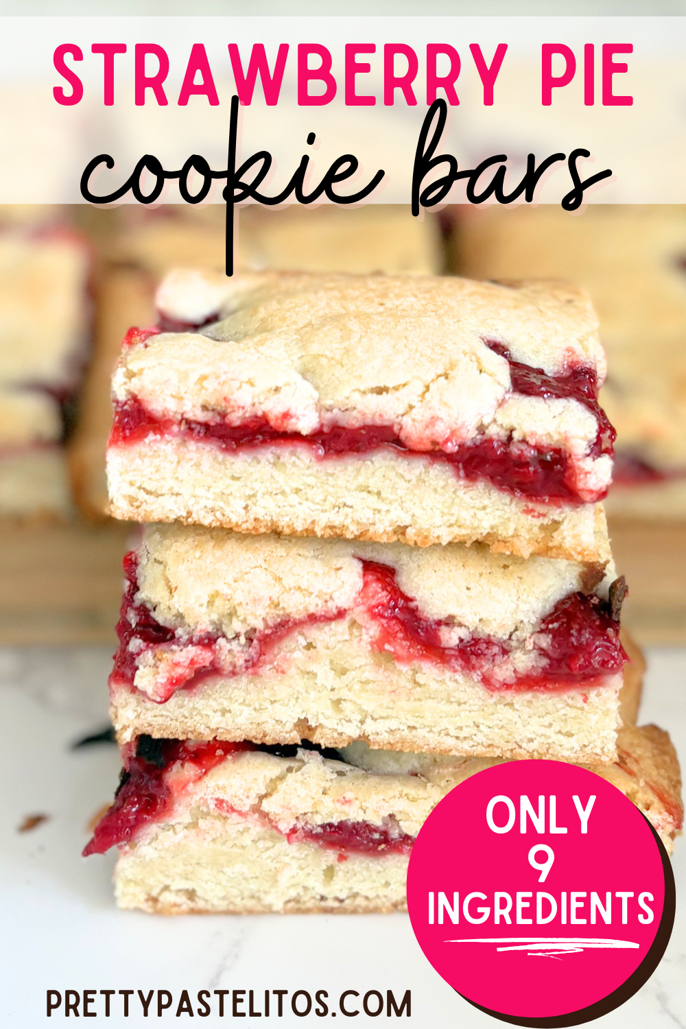 These Strawberry Pie Cookie Bars combine a buttery sugar cookie crust with a sweet strawberry pie filling layer for an easy strawberry pie inspired dessert. Simple to make in a 9x13 pan and perfect for busy bakers who want pretty, shareable treats.  