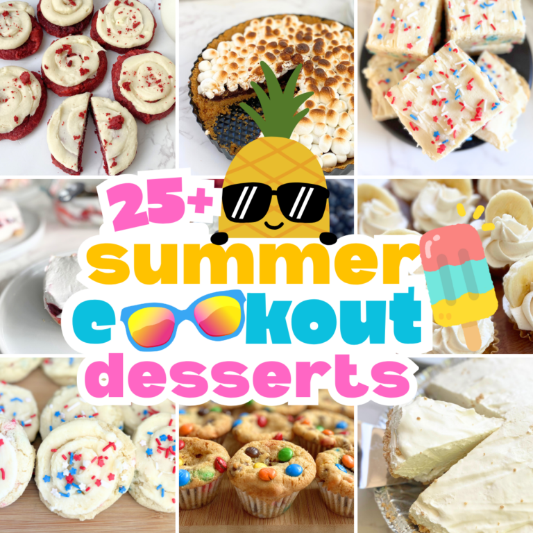 summer cookout desserts collage
