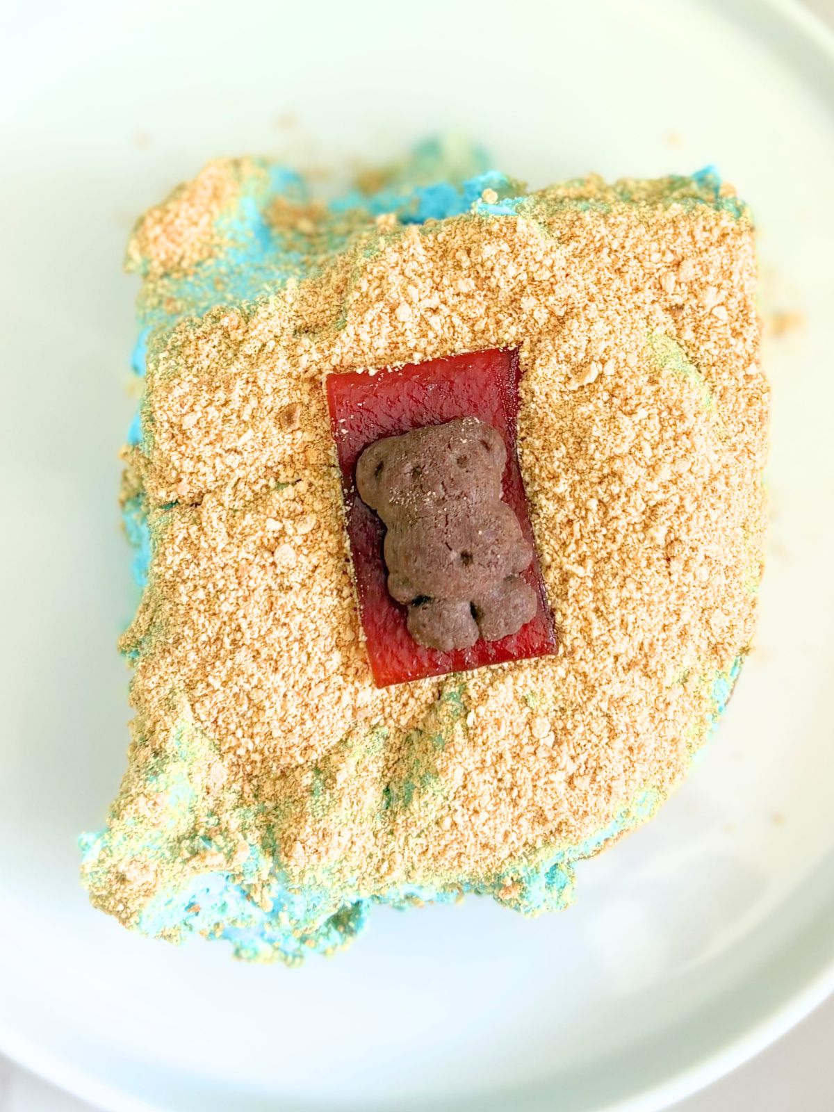 piece of beach poke cake on a plate