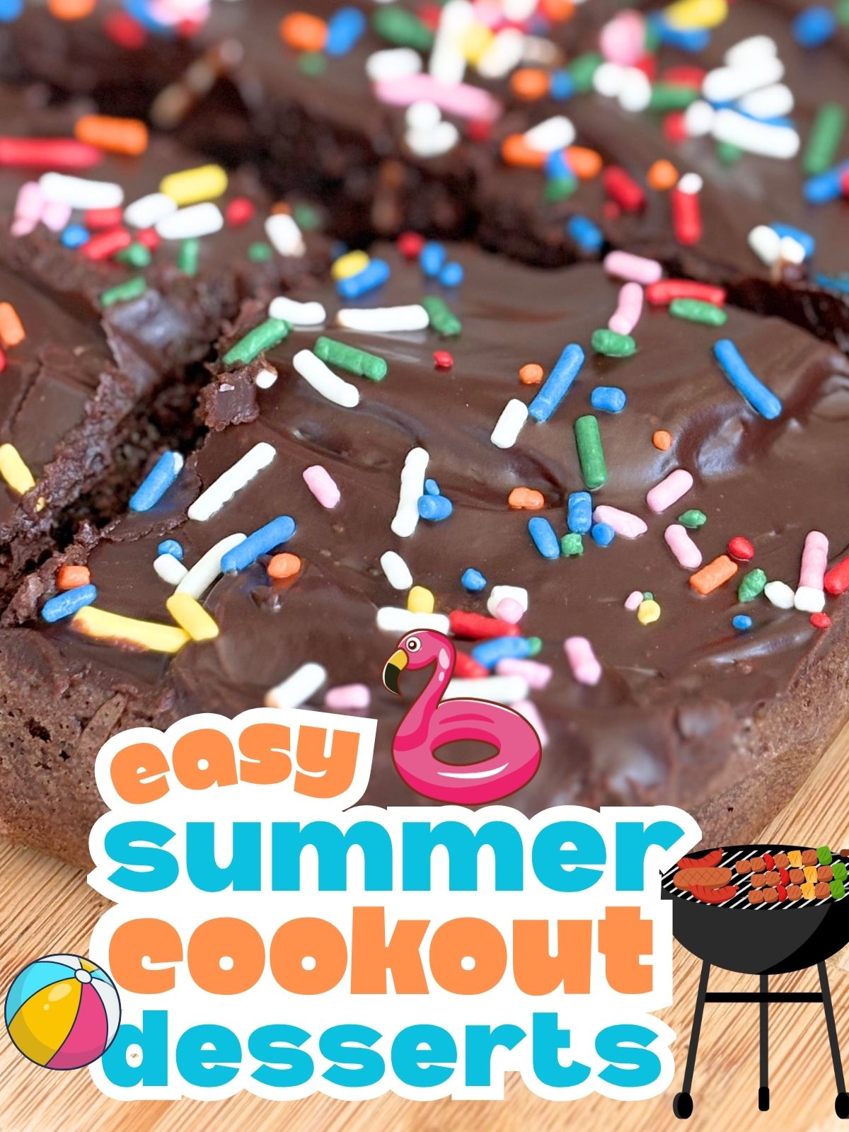 brownies with ganache and sprinkles