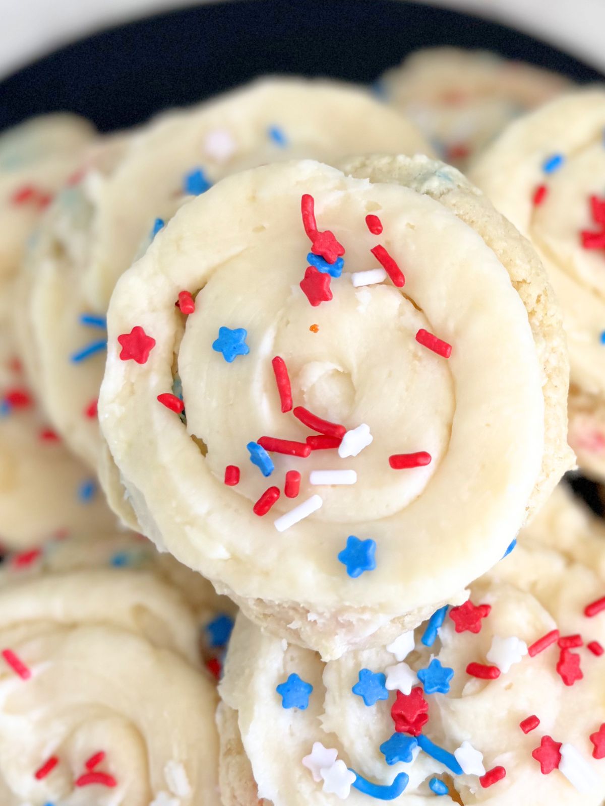 4th of July frosted cake mix cookies