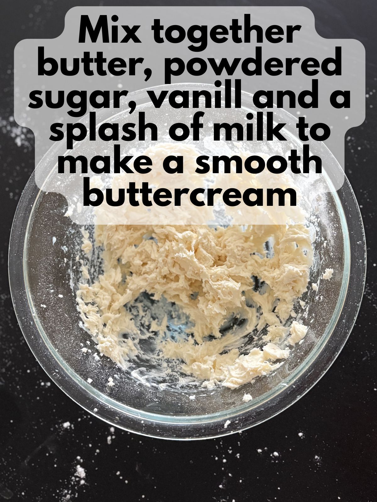 vanilla buttercream in a bowl