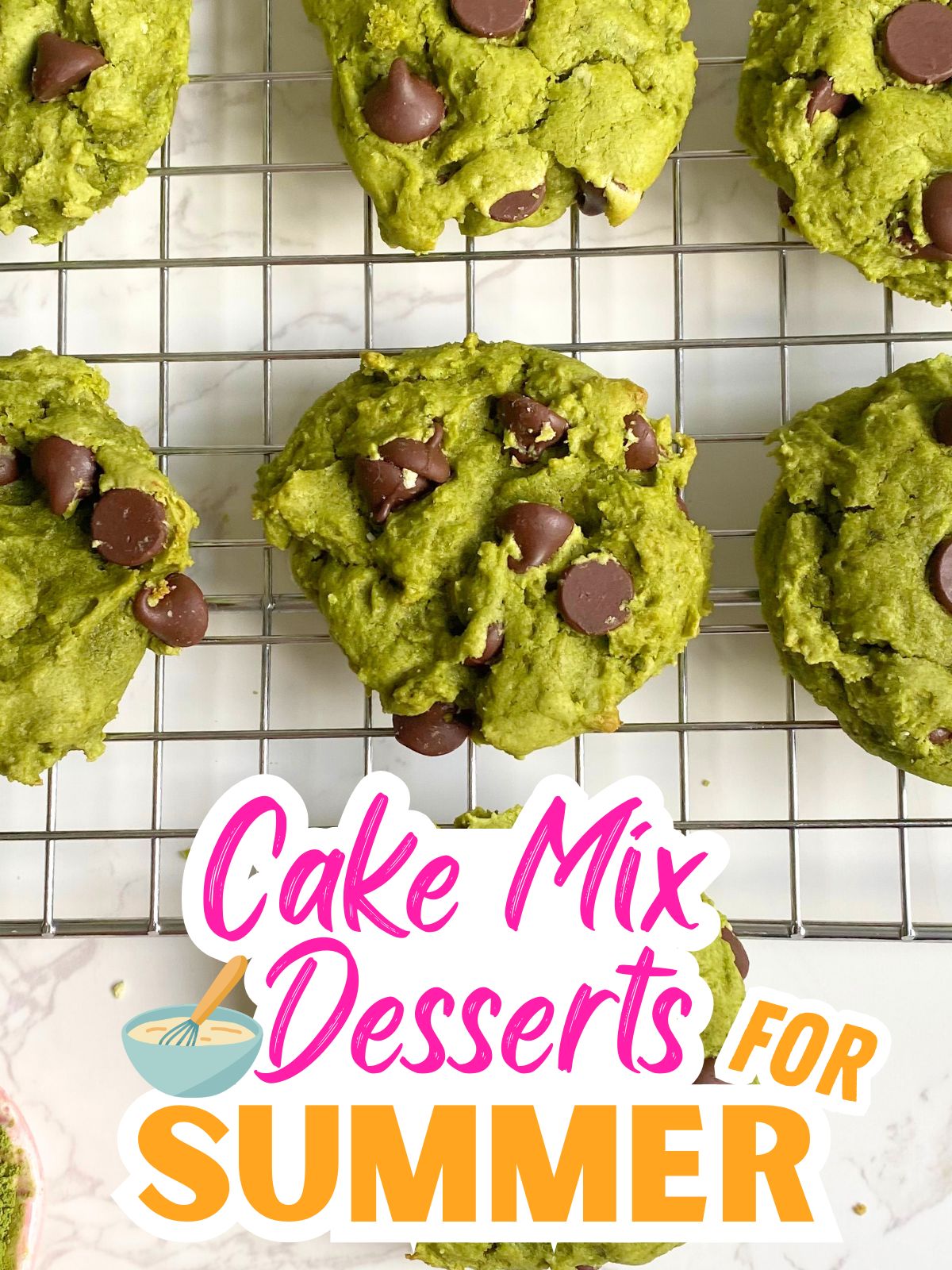 matcha cake mix cookies
