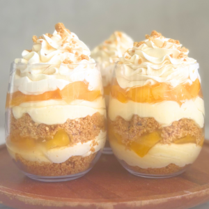 peach pie cheesecake cups
