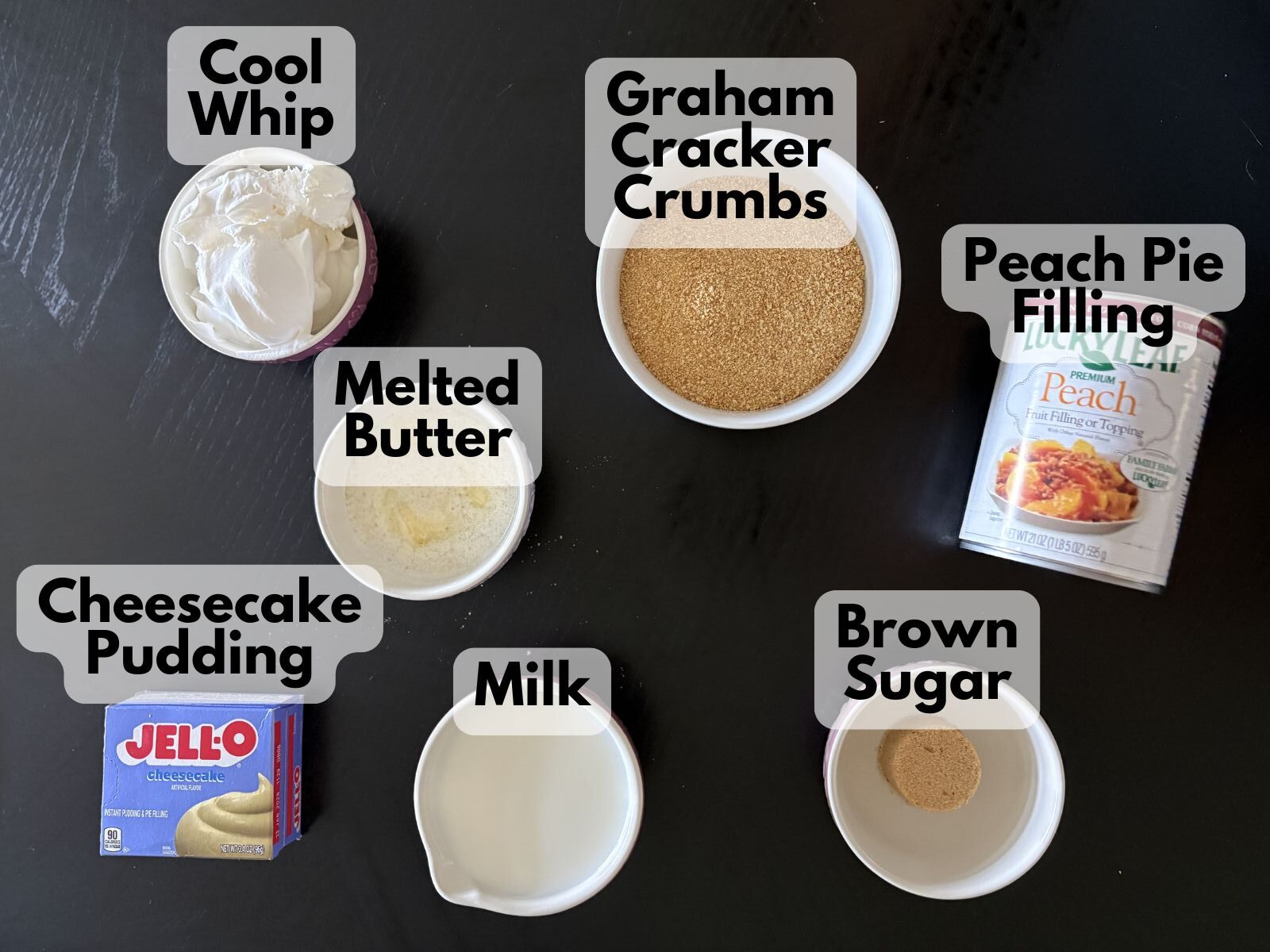 peach pie cheesecake cups ingredients