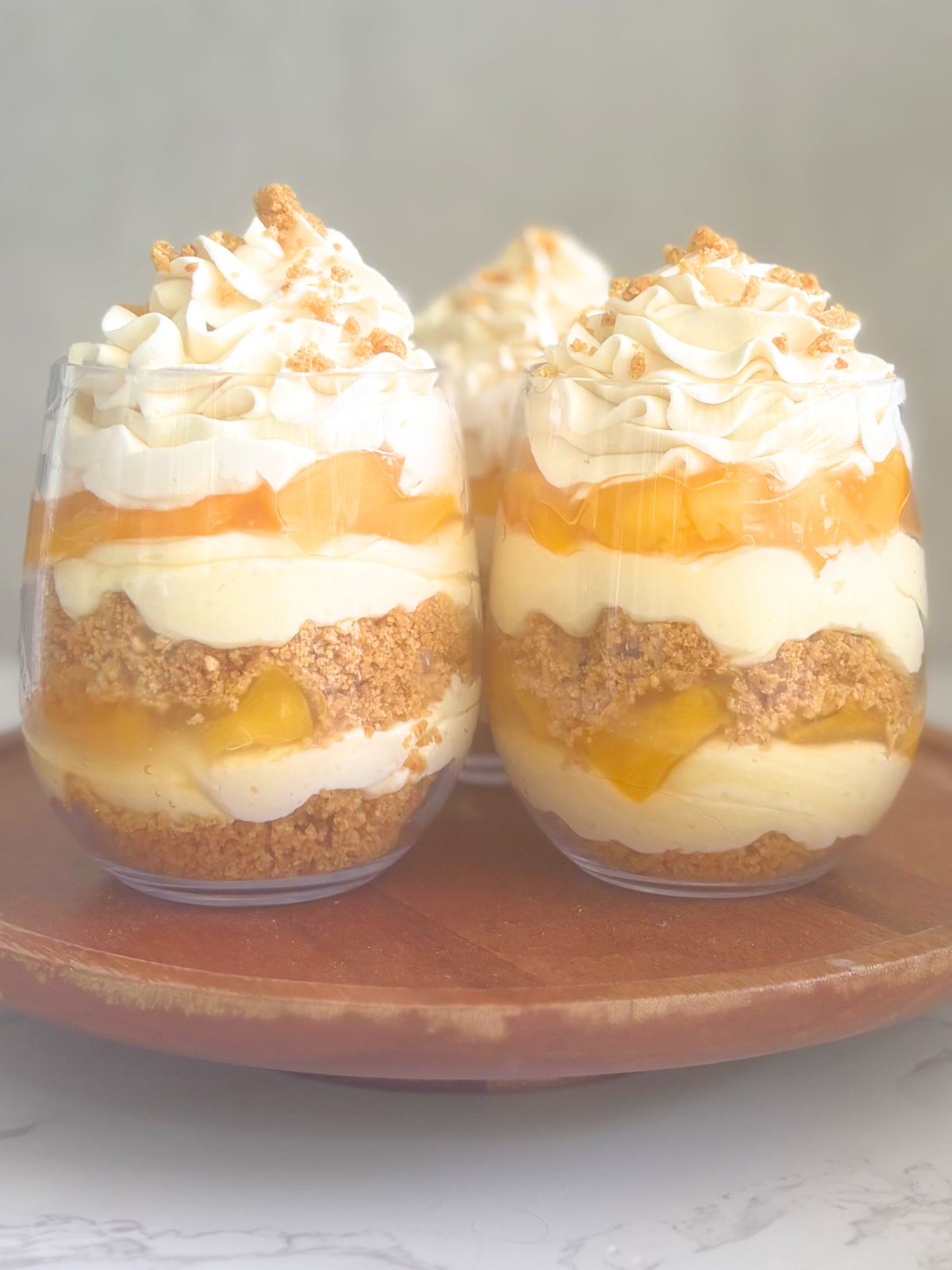 peach pie cheesecake cups