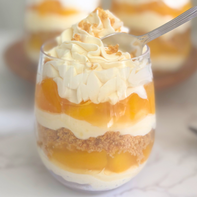 peach pie cheesecake cups