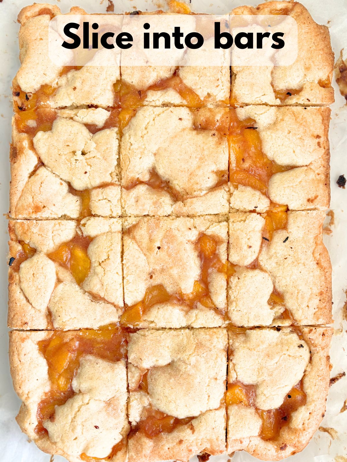 sliced peach pie cookie bars
