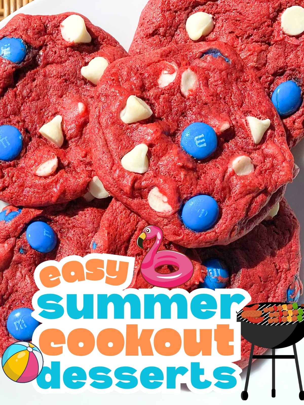 4th of July red velvet cookies