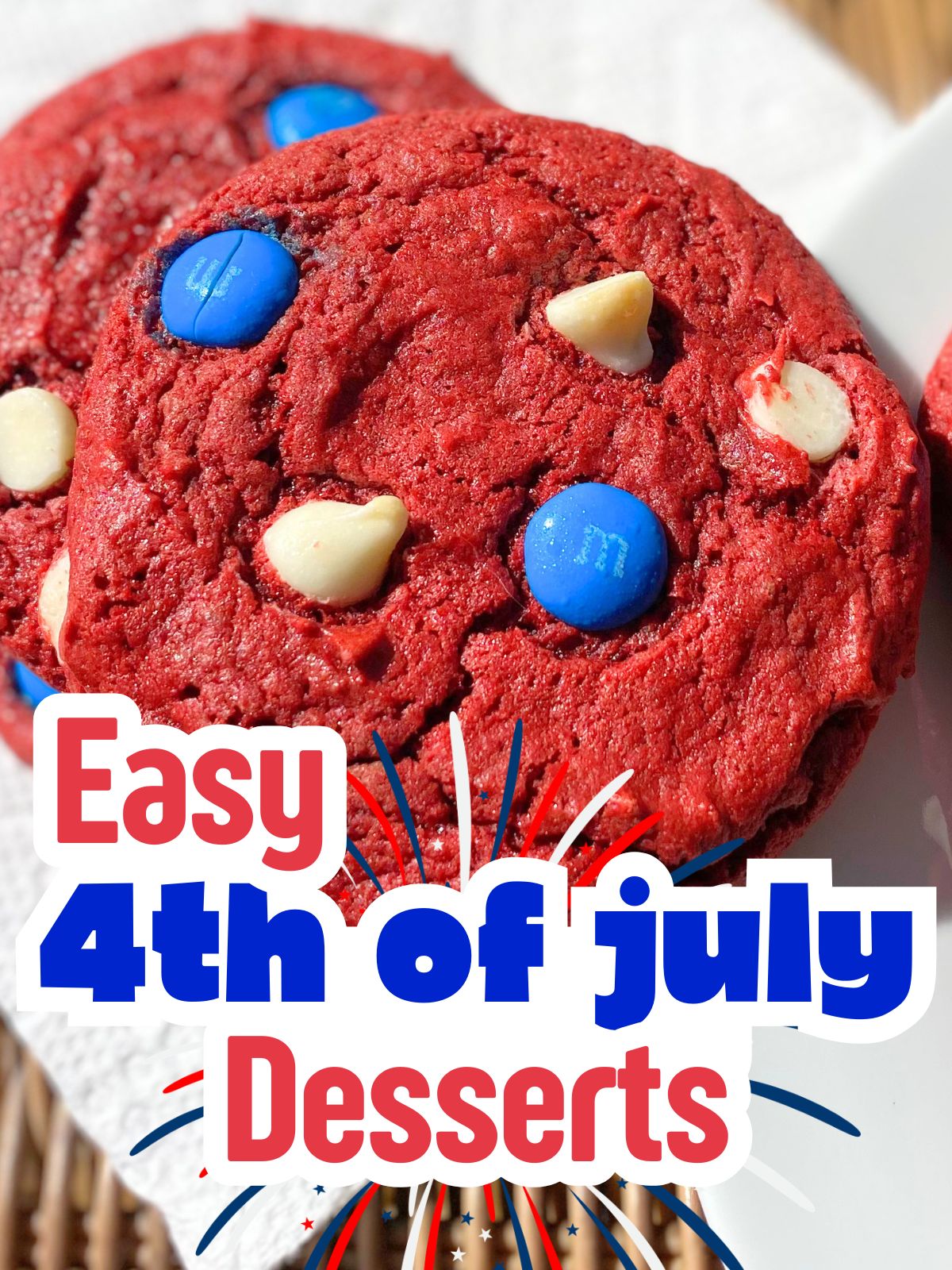 4th of July red velvet cookies